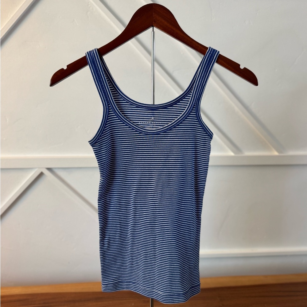 Banana Republic Navy Striped Tank Top